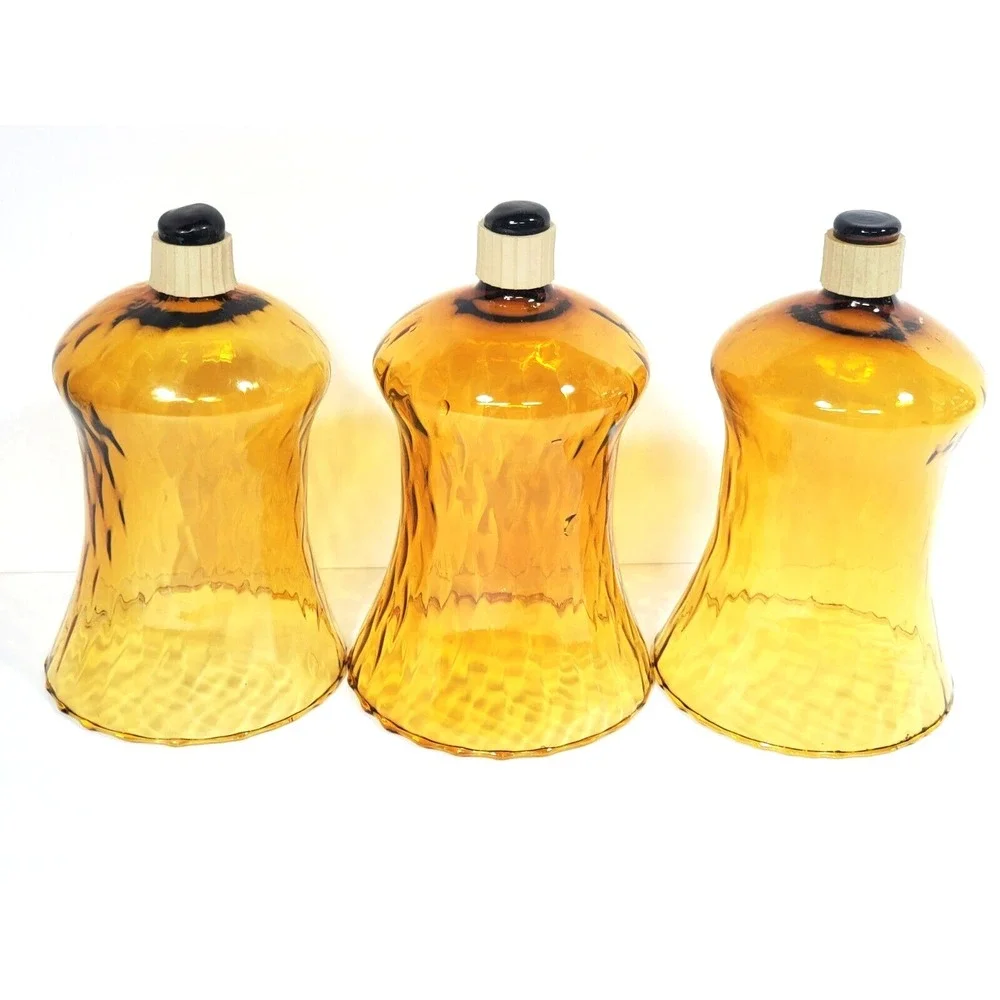 Vintage Votive‎ Cups  Amber Glass Peg Candles Home Interiors New Grippers QTY 3